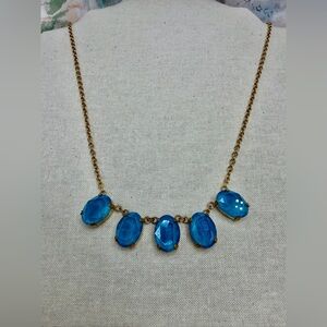 Touchstone Crystal Sea Blue and Gold Necklace